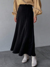 FRIFUL High Waist Solid A-line Skirt